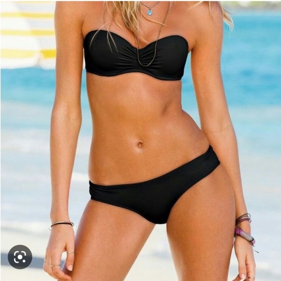 Victoria’s Secret 36C pink & black flirt bandeau bikini tops - Picture 14 of 16